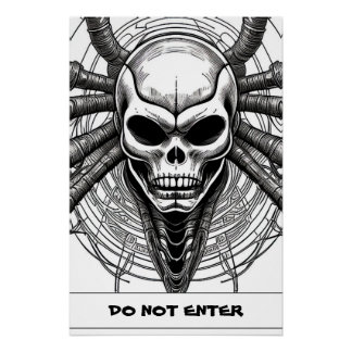 Schädeldesign Gothic-Kunstposter personalisiertes  Poster