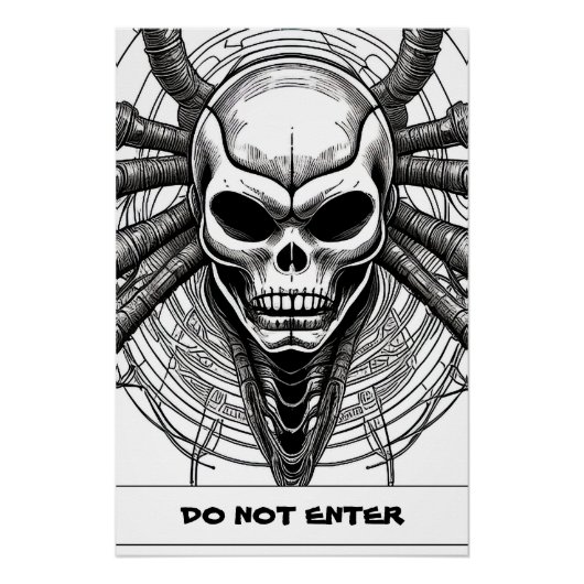 Schädeldesign Gothic-Kunstposter personalisiertes Poster (Vorderseite)