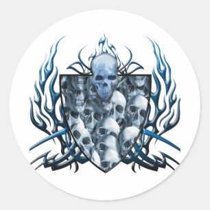 Schädelfamilie Runder Aufkleber
