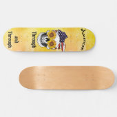 Schädelflagge Bow AMERICAN durch und durch Ombre  Skateboard (Horizontal)