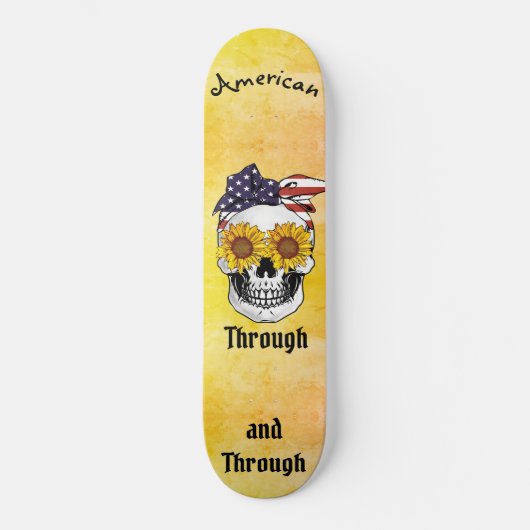 Schädelflagge Bow AMERICAN durch und durch Ombre  Skateboard (Vorderseite)