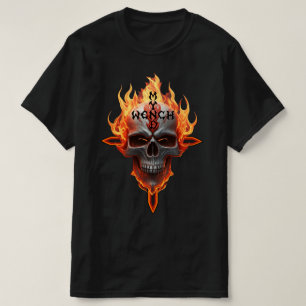 Schädelflames für Schwermetall- und Roll-Musik T-Shirt