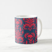 Schädelflammdamaske in rot auf blau kaffeetasse (VorderseiteRechts)