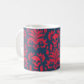 Schädelflammdamaske in rot auf blau kaffeetasse (Vorderseite Links)