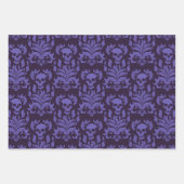 Schädelflammdamast in launischen Tönen lila Geschenkpapier Set (Vorderseite)