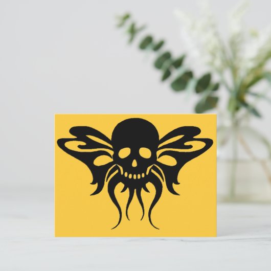 Schädelfliege Postkarte (Stehend Vorderseite)