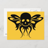 Schädelfliege Postkarte (Vorne/Hinten)