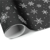 Schädelflocken (schwarz) geschenkpapier (Rolleneckpunkt)