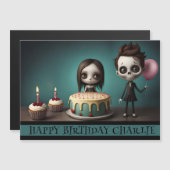 Schädelfreunde Magnet Geburtstagskartenkuchenballo (Vorne/Hinten)