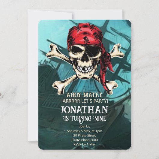 SchädelGeburtstagsparty Einladung (Vorderseite)