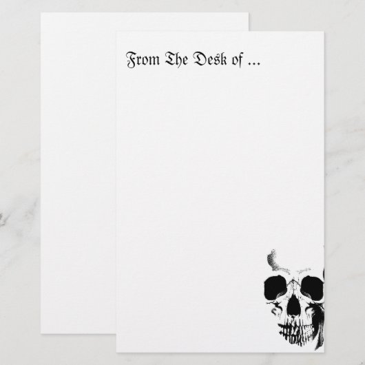 Schädelgesicht Briefpapier (Vorne/Hinten)