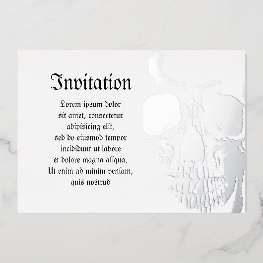 Schädelgesicht Folieneinladung (Vorderseite)