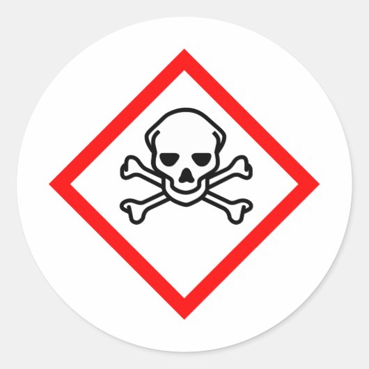 Schädelgift Runder Aufkleber (Vorderseite)