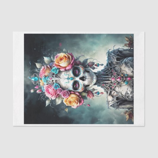 Schädelgöttin in Blume - Lady Death Seidenpapier (Vorderseite)