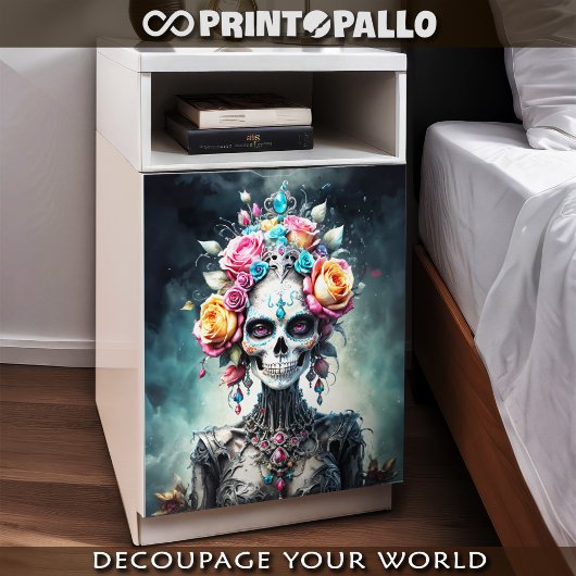 Schädelgöttin in Blume - Lady Death Seidenpapier