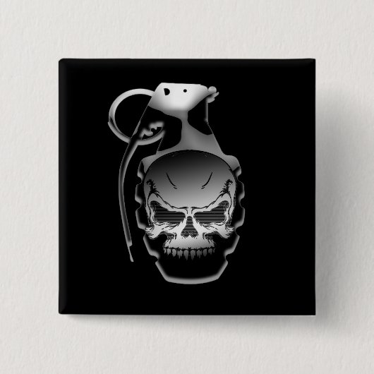 Schädelgranate Button (Vorderseite)