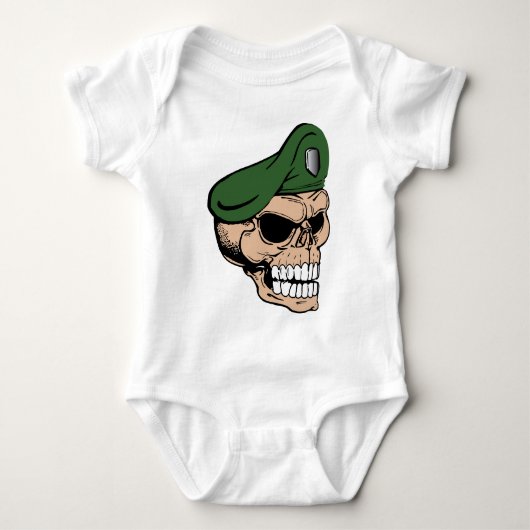 Schädelgrüner Berg Baby Strampler (Vorderseite)