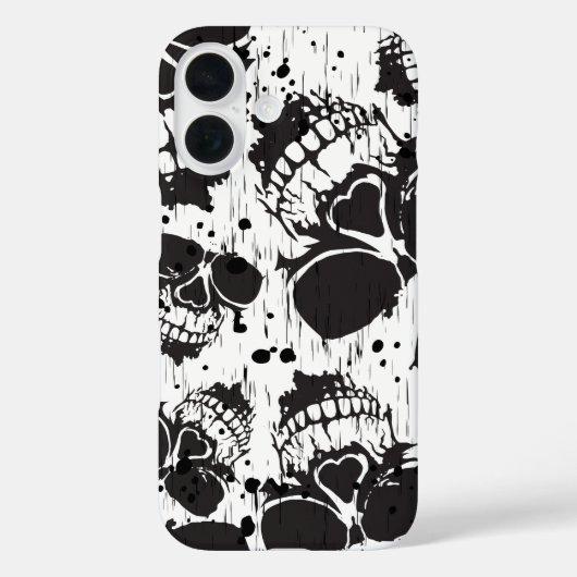 Schädelgrunge nahtlos schwarzes Muster Case-Mate iPhone Hülle (Rückseite)