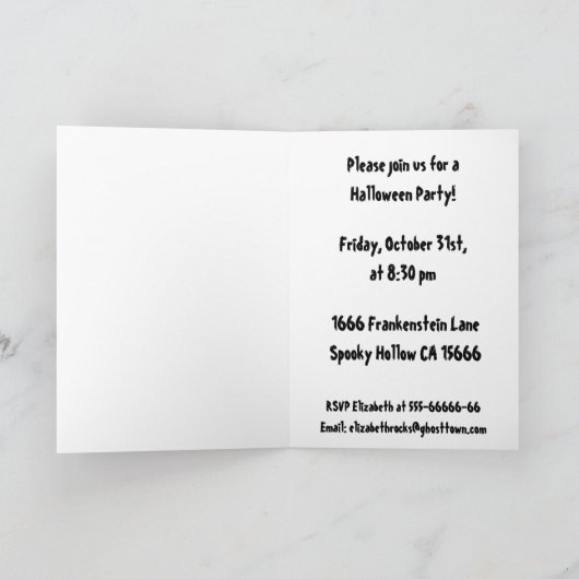 SchädelHalloween Einladung (Innenseite)