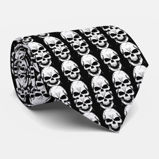 Schädelhalloween Krawatte (Gerollt)
