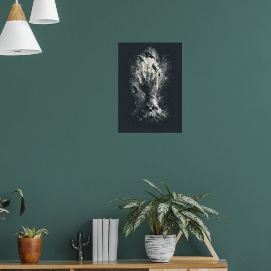 Schädelhand-Raben-Gotisches-Dunkelkunst-Poster Poster (Wohnzimmer 1)