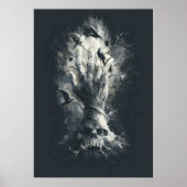 Schädelhand-Raben-Gotisches-Dunkelkunst-Poster Poster (Vorne)