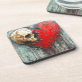 Schädelherz Getränkeuntersetzer (Linke Seite)