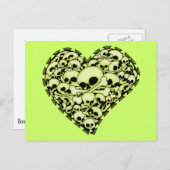 Schädelherz - grün postkarte (Vorne/Hinten)