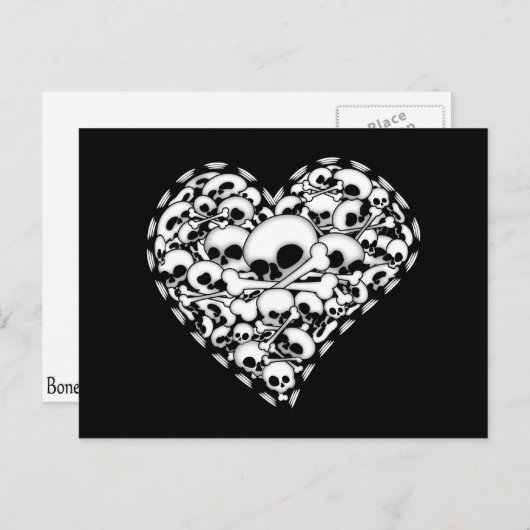 Schädelherz Postkarte (Vorne/Hinten)