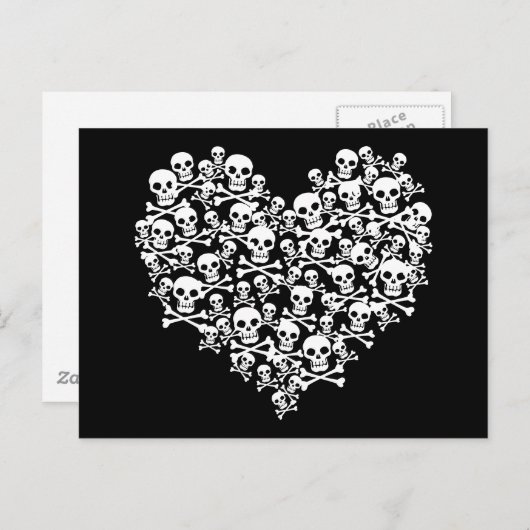 Schädelherz Postkarte (Vorne/Hinten)