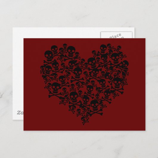 Schädelherz Postkarte (Vorne/Hinten)