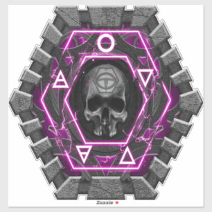 Schädelhügel und Siegel Aufkleber