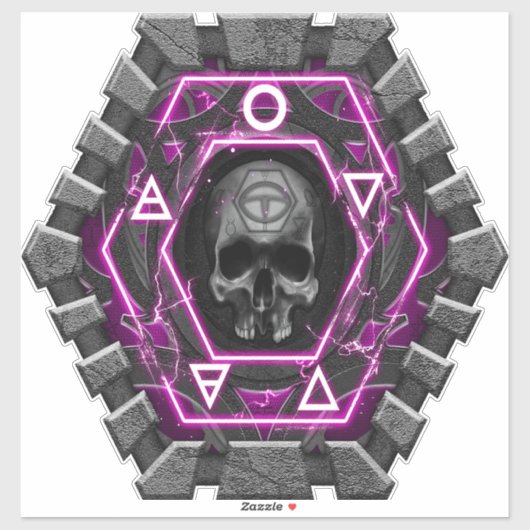 Schädelhügel und Siegel Aufkleber (Blatt)