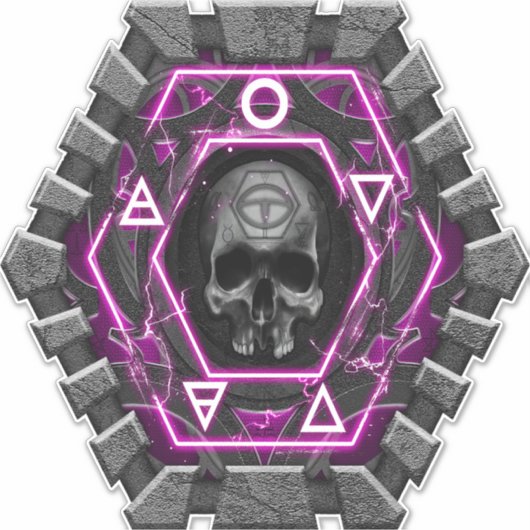 Schädelhügel und Siegel Aufkleber (Vorderseite)