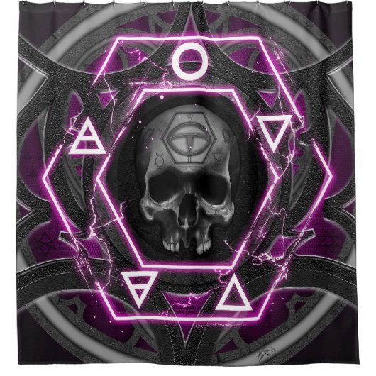 Schädelhügel und Siegel Duschvorhang (Vorderseite)