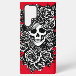 Schädelin Rose Blume Illustrationstag Samsung Galaxy Hülle