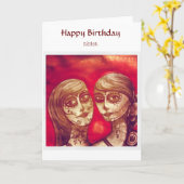 Schädelkarte der alles Gute zum Karte (Gelbe Blume)