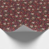 Schädelkerzen und Motten Geschenkpapier (Ecke)