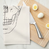 Schädelknochen - gekennzeichnet geschirrtuch (Viertel Falte)