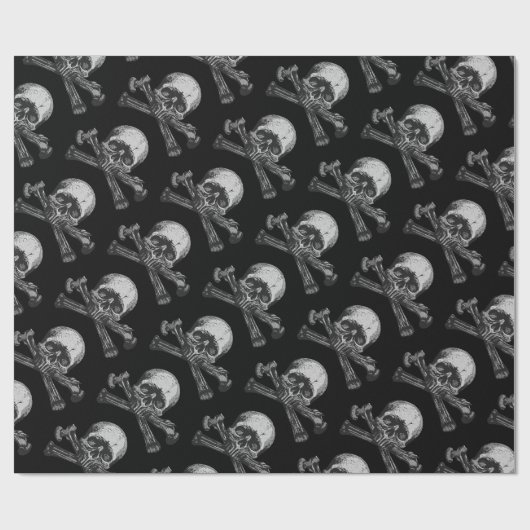 Schädelknochen klassisch geschenkpapier (Flach)