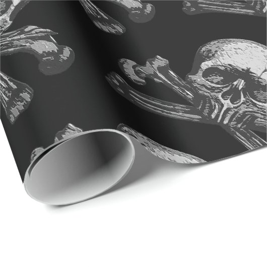 Schädelknochen klassisch geschenkpapier (Rolleneckpunkt)