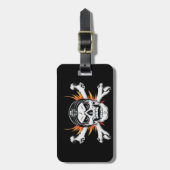 Schädelknochen mit flammenden Flügeln Gepäckanhänger (Vorderseite vertikal)