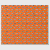 Schädelknochen (Orange) Faltpapier Geschenkpapier (Flach)
