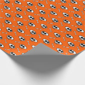 Schädelknochen (Orange) Faltpapier Geschenkpapier (Ecke)