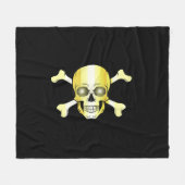 Schädelknochen/Piratenflagge/Pirate/Gold/Schwarz Fleecedecke (Vorderseite (Horizontal))