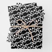 Schädelknochen Schwarz-weiß Geschenkpapier Set (Beispiel)