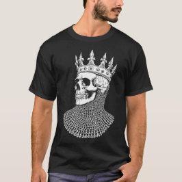 Schädelkönig Krone Kettenpanzer gotische Linienkun T-Shirt