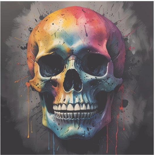 Schädelkopf Aufkleber (Vorderseite)