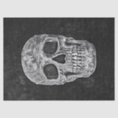 Schädelkopf-Gothic Black and White Grunge Seidenpapier (Vorderseite)