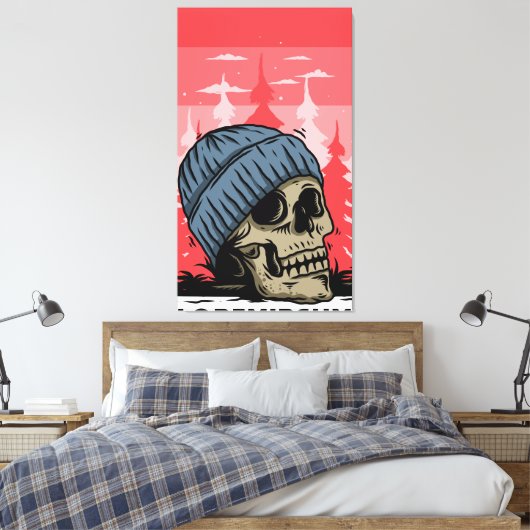 Schädelkopf Leinwanddruck (Insitu (Schlafzimmer))
